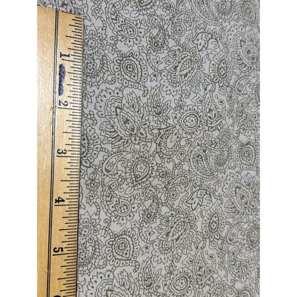 Paisley Pattern Beige Fabric Cotton Material 18x15" for Sewing & Craft Projects - Picture 2 of 3